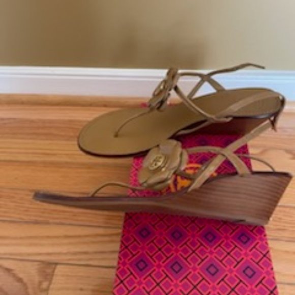 Tory Burch Wedge sandal, Leather, size - 9,5, Tan color - Picture 4 of 5